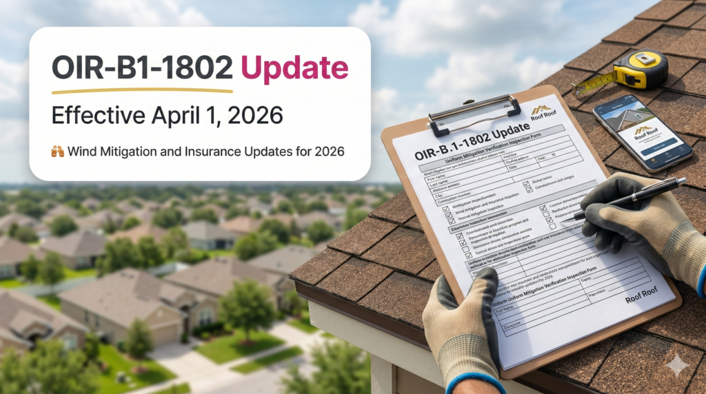 OIR-B1-1802 form April 1 2026 wind mitigation update checklist for Florida homeowners